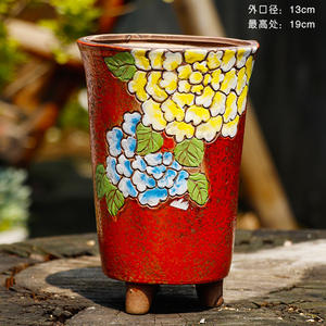 Pots de fleurs succulentes modernes <span class=keywords><strong>en</strong></span> <span class=keywords><strong>terre</strong></span> brute, taille Large, peint à la main, pour décoration d'extérieur, pièces - Product Image 5