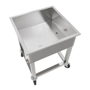 Évier commercial mobile en acier inoxydable pour la <span class=keywords><strong>vaisselle</strong></span>, avec 4 roulettes pivotantes, compatible avec un panier de <span class=keywords><strong>lave</strong></span>-<span class=keywords><strong>vaisselle</strong></span> de 50*50 cm - Product Image 6