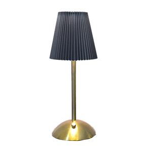 Lampada da Tavolo in Metallo Senza Fili alla Moda, Ricaricabile, con Controllo Touch, Dimmerabile, con Paralume Ovale Plissettato e Corpo in Ferro per Casa o Bar - Product Image 2