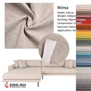 Tela de sofá textil para el hogar barata al por mayor, tela tipo Lino, tela tejida para tapicería de poliéster 100%/silla de sofá para sala de estar - Product Image 2