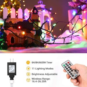 Guirlande lumineuse LED de Noël personnalisable de 5 m, à intensité variable, alimentation par piles/USB/prise, indice de protection IP65 - Product Image 2
