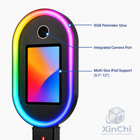 Machine Photobooth Luxe 2026 avec Miroir, Anneau Lumineux LED RGB, Impression en Libre-Service, Bluetooth/Wi-Fi, Capacité 15 Personnes pour Mariages et Fêtes
