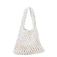Nouveau Sac à Main en Coton Tressé à la Main, Creux et Ouvert, Résistant à l'Eau, pour Téléphone, Sac de Plage, Idéal pour l'Été et les Bords de Mer