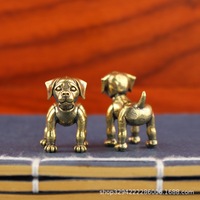Décoration de bureau Dingtong : Chien robot en laiton, petit objet décoratif en cuivre représentant un chien du zodiaque