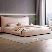 Voxhome USA Showroom en Stock Noir Designer King Size Lits Queen Size Style Minimaliste Italien Minimaliste Cadre de Lit en Cuir