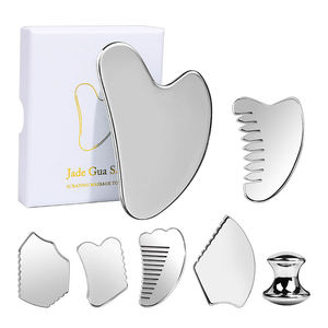 Custom Logo 304 Stainless Steel Facial <strong>Skin</strong> <strong>Care</strong> Guasha Beauty <strong>Tools</strong> Wholesale Remove Wrinkle Metal Face Gua Sha Massager - Product Image 1