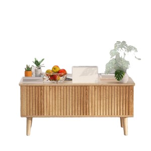 This is a <b>small</b>, minimalist <b>wooden</b> coffee <b>table</b> with height adjustment, suitable for <b>small</b> apartments. It features a large - Product Image 5