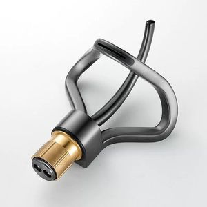 Rubinetto Moderno di Lusso Grigio per Lavabo, Design Unico a Cascata in Ottone, Miscelatore per <span class=keywords><strong>Bagno</strong></span> - Product Image 6