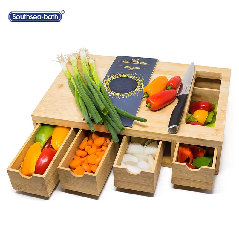 Kitchen Bamboo Cutting Board High Quality Kitchen Bamboo Cutting Board Chopping Board With Containers