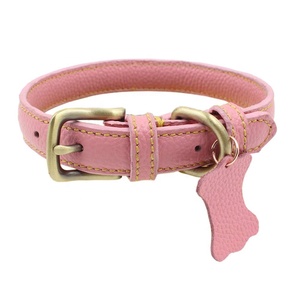Kelas berat dapat disesuaikan disesuaikan kerah hewan peliharaan tebal kuat kulit <span class=keywords><strong>Pitbull</strong></span> Greyhound grosir dicetak nama kerah anjing mewah - Product Image 2