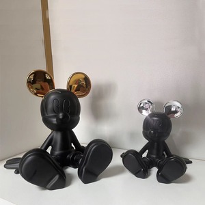 Sculpture en résine de <span class=keywords><strong>Mickey</strong></span> créative écologique, Posture assise, décoration luxueuse pour armoire à vin TV et entrée - Product Image 2