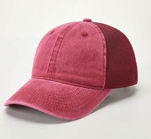 Casquettes vintage en gros en stock, casquette de baseball en maille fine avec logo personnalisé, casquette de baseball en filet délavée - Product Image 6