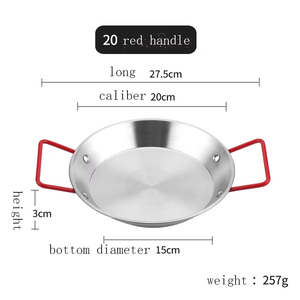 Poêle à <span class=keywords><strong>paella</strong></span> double anse en acier inoxydable antiadhésive style coréen populaire <span class=keywords><strong>pour</strong></span> restaurant, compatible lave-vaisselle - Product Image 6