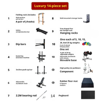 Rack de musculation mural pliable en acier avec fonctions de squat, de barre fixe, de développé couché et de press à épaules - Machine de musculation multifonctionnelle pour la musculation