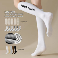 Sports d'hiver Compression Elastique Long Tube Chaussettes Tricotées Haute Cheville Lettre Motif pour Running Cycling Yoga Calf Exercise