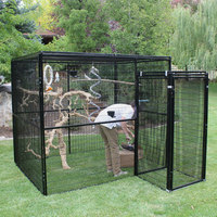 Grand poulailler d'élevage de volailles durable avec revêtement en poudre, cages à perroquets, volière pour oiseaux d'extérieur (XMM251210)