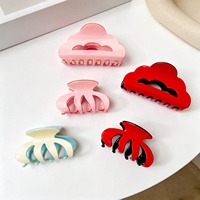 Nouvel Arrivage Pince à Cheveux Requin Mignonne et Créative, Motif Nuage Pieuvre, Bicolore, avec Logo Personnalisé, pour Femmes, Accessoire pour Chignon