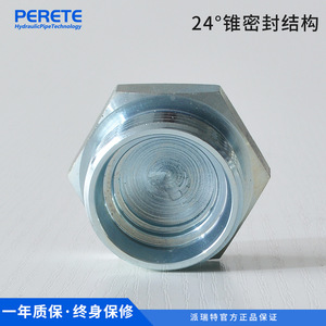 Carbon Steel Threaded Plug 1 In <b>Hex</b> External Male Metric Oil Pipe Fitting Zinc Plated Hydraulic Connector - Product Image 3