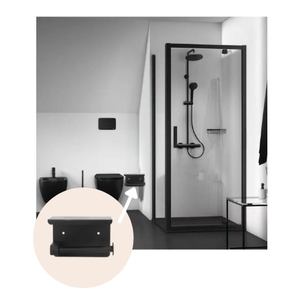 Portarotolo da parete con mensola in acciaio inossidabile, installazione adesiva senza foratura richiesta - Product Image 6