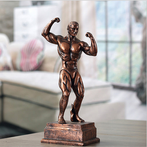 مخصص الراتنج الحرفية الكأس كمال الاجسام رجل تمثال صورة نموذج تصميم 3D فارغة شعار هدية الشخصية - Product Image 4