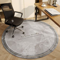 Tapis de sol rond minimaliste moderne en cuir PU antidérapant pour chaise de bureau, chaise d'ordinateur, roulettes pivotantes, lavable à l'eau