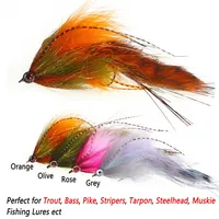 5.91 pouces articulé gros poisson truite brochet musqué bar pêche en mer leurre Baitfish mouche Flash Grizzly selle Hackle appât