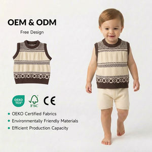 <span class=keywords><strong>Gilet</strong></span> <span class=keywords><strong>tricot</strong></span>é personnalisé pour enfants, pull simple en coton pour bébés garçons et filles, vêtements d'été pour enfants - Product Image 1