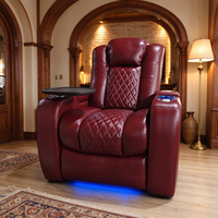 Fauteuil inclinable électrique ergonomique moderne avec fonction massage et porte-gobelets pour salon