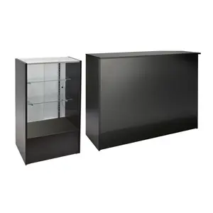 Two Piece Retail Checkout Set with Glass Counter Showcase