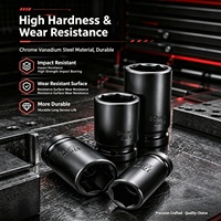 Kit de douilles à chocs polyvalentes à longue portée 31-95 pièces, embouts de clé à cliquet universels en millimètres fractionnés, en acier au chrome-vanadium