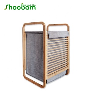 Amovible Coulissante Sacs À Linge En Bois Organisateur Armoire Bambou <span class=keywords><strong>Panier</strong></span> À Linge - Product Image 3