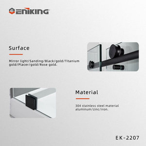 Kit d'accessoires pour porte coulissante de douche en verre, acier inoxydable 304/316, robuste, capacité 70 kg, garantie 2 ans, Eniking EK-2207 - Product Image 3