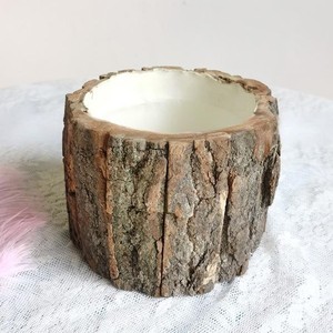 DIY Wood <b>Succulent</b> Vase Flower Bucket Bark <b>Pot</b> Floor Planter for Christmas Tree Home Garden Decoration - Product Image 1