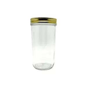 8Oz Lọ Thủy Tinh Thường Xuyên Đo Mason Jar Với Bạc Kim Loại Niêm Phong Nắp Cho Thực Phẩm Lưu Trữ Đóng Hộp Cho Uống Lưu Trữ Jar