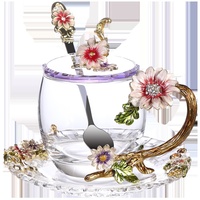 Tasse en verre de style chinois émaillée et écologique, avec couvercle respirant, design personnalisé, cadeau haut de gamme pour femme, nouveauté 2025