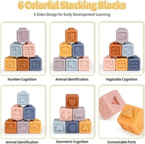 Top Manufacturing Cross-Border for Amazon Infant <strong>Puzzle</strong> Building <strong>Block</strong> <strong>Sets</strong> Soft Glue Stackable Music Toy Cognitive Relief - Product Image 4