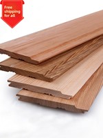 Planche de sauna en bois massif de cèdre rouge pour la décoration murale et de plafond, panneaux muraux extérieurs, origine Canada, forme rectangulaire, anticorrosion
