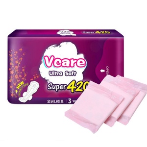 Toallas Sanitarias Desechables de Algodón Orgánico con Alas, Higiene Femenina, Transpirables, para Uso Nocturno, Venta al por Mayor, Súper Absorbentes - Product Image 1