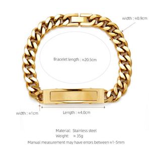 Pulsera Personalizada para Hombre, de Lujo, Resistente al Deslustre, Chapada en Oro de 14k y 18k, de Acero Inoxidable 316l - Product Image 6