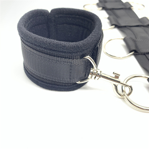 <span class=keywords><strong>Collar</strong></span> de Bondage Negro Sexy para Adultos SM con Esposas para Brazos y Cuello, Material de Tela para Juegos BDSM - Product Image 5