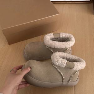 Nouvelles Bottes d'Hiver Style Automne-Hiver, Chaussures Courtes Rembourrées en Fourrure, Antidérapantes, Chaudes et Décontractées - Product Image 4