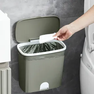 Plastic Wall Mounted Multifunctional Garbage Bin With Lid Garbage Bin Living Room Simple Kitchen Cabinet