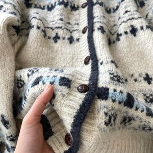 Cardigan Vintage da Donna in Maglia Fair Isle - Maglione Lungo con Bottoni e Stampa Nordica <span class=keywords><strong>per</strong></span> Autunno Inverno - Product Image 5