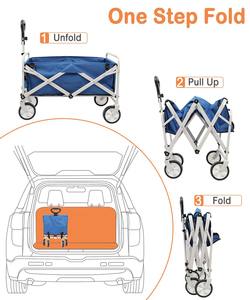 Chất Lượng Cao Tùy Chỉnh Có Thể Điều Chỉnh Có Thể Gập Lại Xe Đẩy Giỏ Hàng 4-Bánh Đóng Mở Gấp Tiện Ích Giỏ Hàng Ngoài Trời Cắm Trại Toa Xe Với Bảng - Product Image 3
