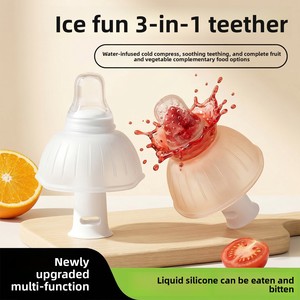 Precio al por mayor: Alimentador de frutas de silicona y PP de grado alimenticio, fabricado en Guangzhou, con diseño de dibujos animados, accesorio para bebés de 0 a 12 meses. - Product Image 1