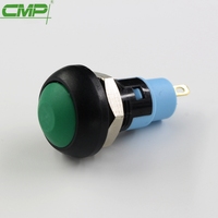 Interrupteur à bouton-poussoir en plastique vert 10mm avec petit trou de montage