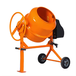 Mezcladora de Concreto Eléctrica Naranja de 120L, Motorizada, Portátil, con Ruedas, Descarga Manual, Equipo de Construcción - Product Image 1