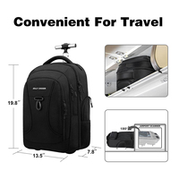 Sac à dos d'affaires de grande capacité pour hommes, valise étanche, sac roulant pour ordinateur portable