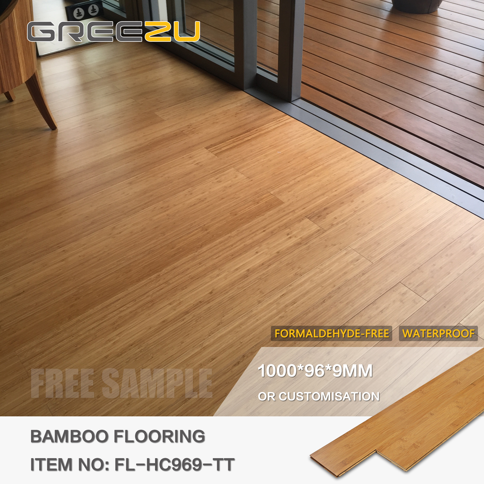 Greezu Eco forest bamboo flooring High gloss bambu flooring Click indoor bamboo parquet floor TAP & GO