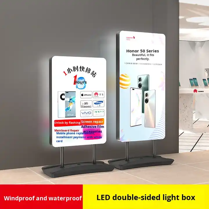 American-Style LED Floor-Standing Light Box Windproof Water-Filled ...